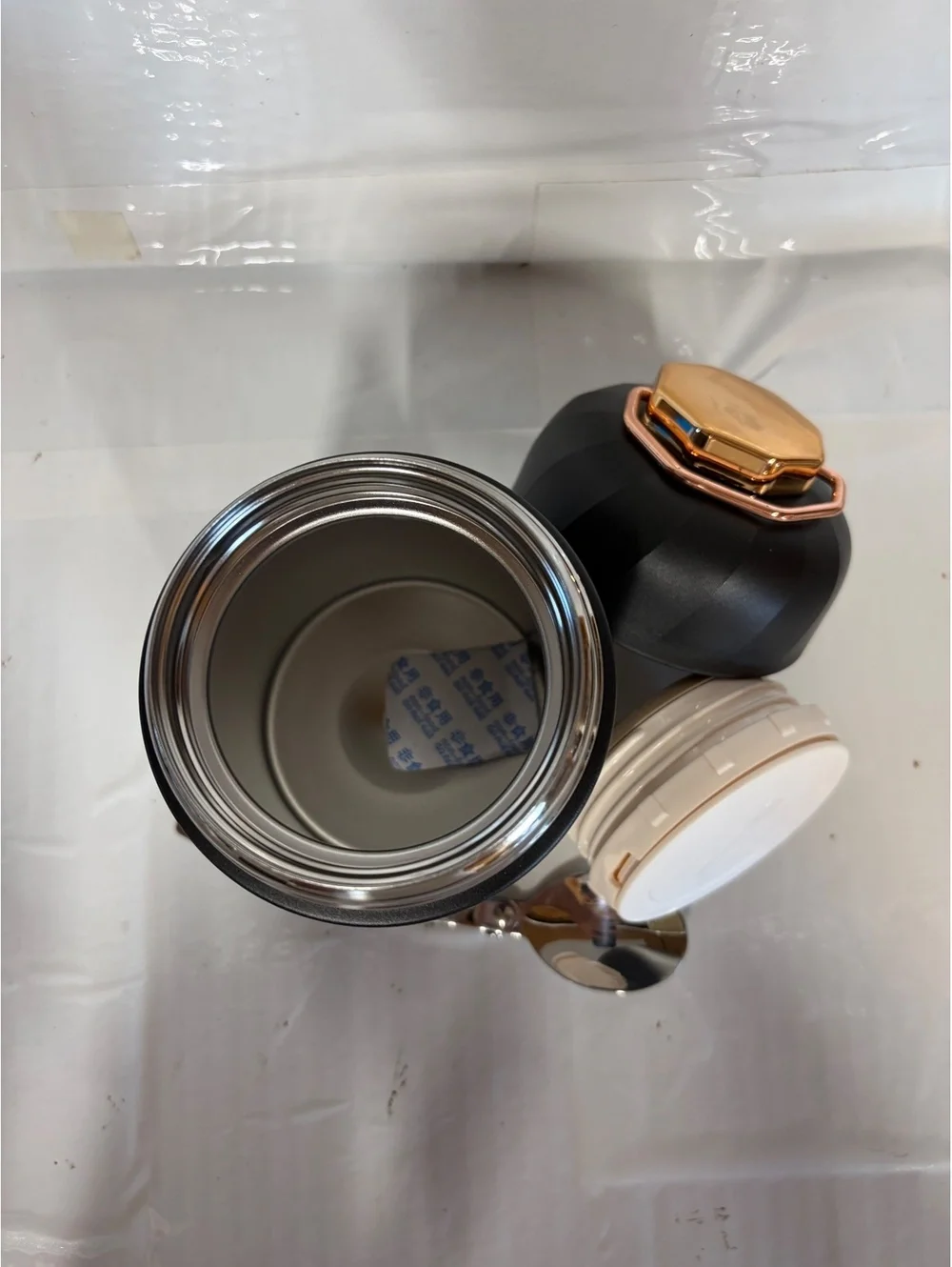 Black Stainless Steel Insulated Food Jar with Spoon and Lid